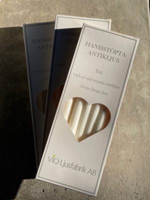 Antikljus i ask 6st 35cm matta