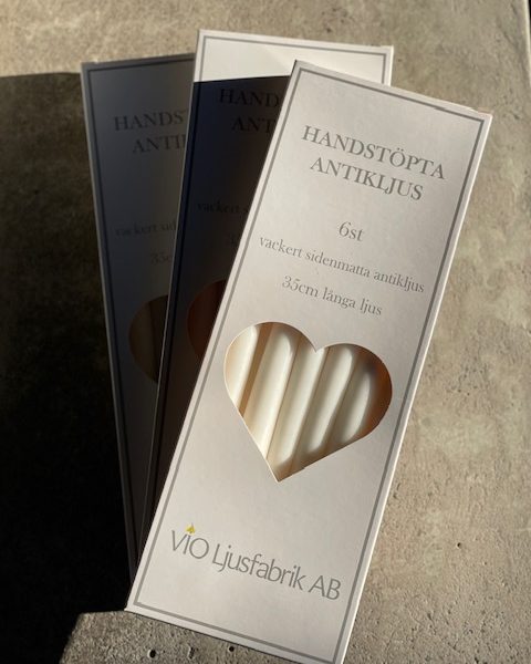 Antikljus i ask 6st 35cm matta