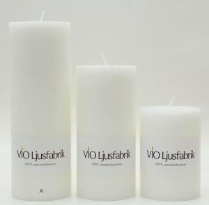 Blockljus Stearin SVANEN 7x20cm VIT