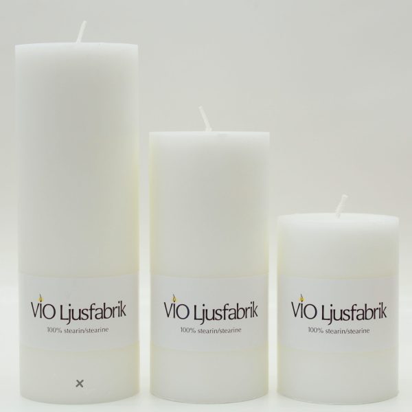 Blockljus Stearin SVANEN 7x20cm VIT