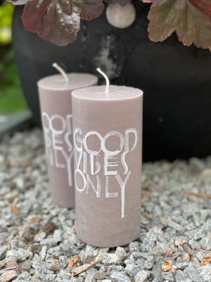 Blockljus stearin " good vibes only"