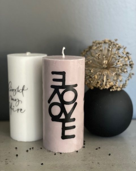 Blockljus stearin " love "