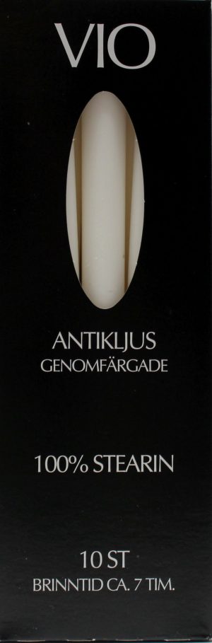 Antikljus 26cm i ask 10-pack elfenben