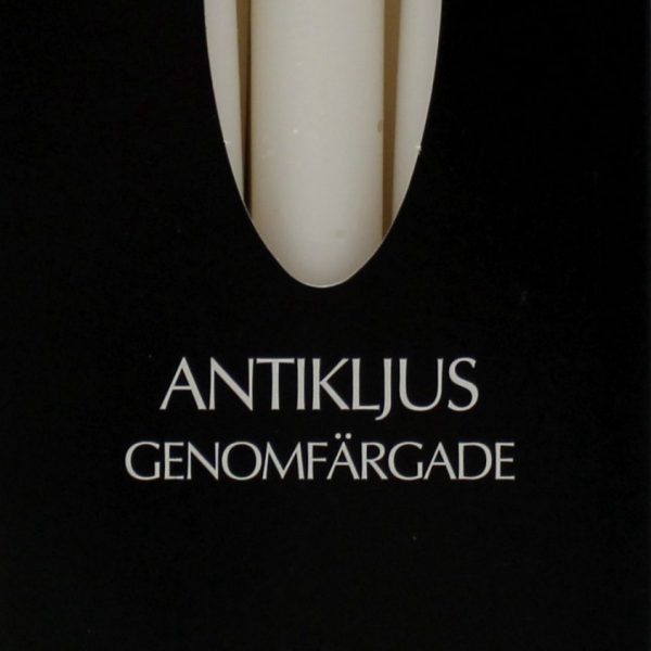 Antikljus 26cm i ask 10-pack elfenben