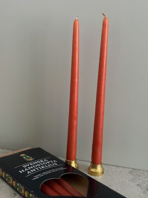 Antikljus CARL LARSSON35cm handstöpta 6-pack ROSTRÖD