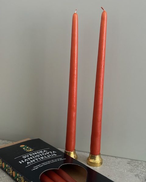 Antikljus CARL LARSSON35cm handstöpta 6-pack ROSTRÖD