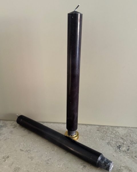SVART Slottsljus 100% stearin SVANEN 3X30cm