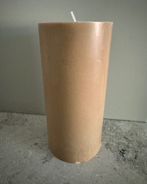 BEIGE Blockljus SVANEN 100% stearin 9,6X20 cm