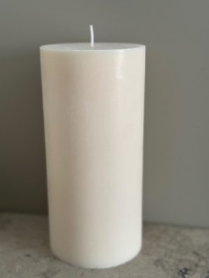 ELFENBEN Blockljus SVANEN 100% stearin 9,6X20 cm