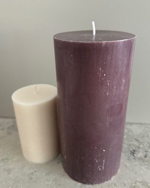 MÖRK LIN Blockljus SVANEN 100% stearin 9,6X20 cm