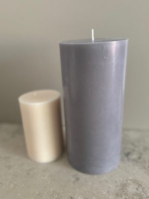 MÖRKGRÅ Blockljus SVANEN 100% stearin 9,6X20 cm