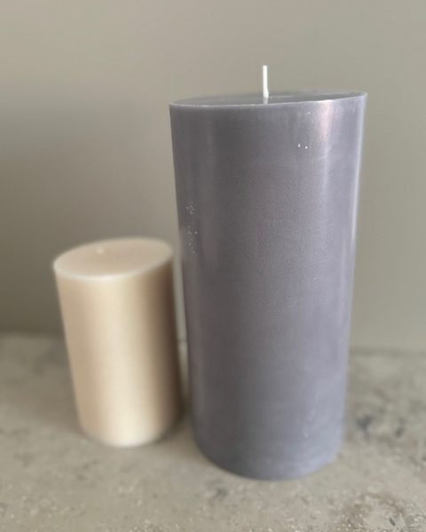 MÖRKGRÅ Blockljus SVANEN 100% stearin 9,6X20 cm