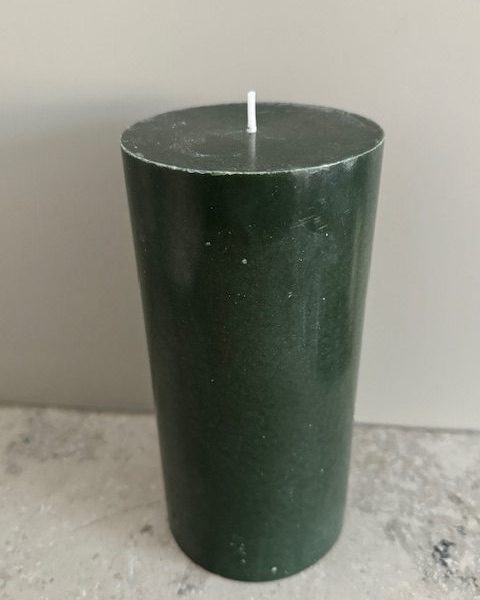 MÖRKGRÖN Blockljus SVANEN 100% stearin 9,6X20 cm