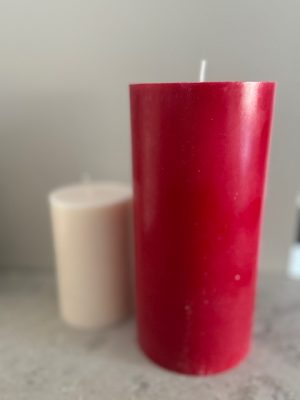 MÖRKRÖD Blockljus SVANEN 100% stearin 9,6X20 cm