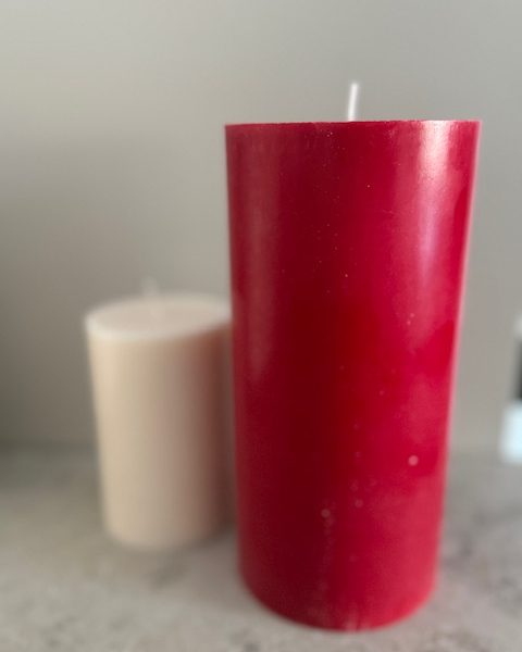 MÖRKRÖD Blockljus SVANEN 100% stearin 9,6X20 cm