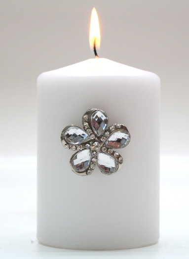 Ljussmycke blomma m glassten