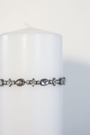 Pärlband runt ljus m. glasstenar