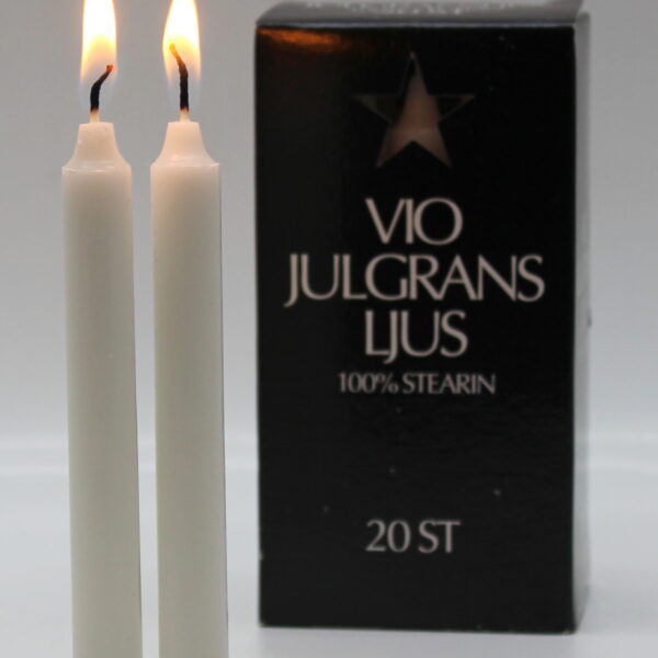 Julgransljus i ask vita