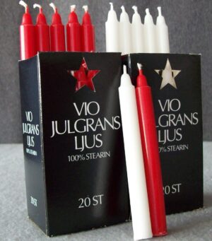 Julgransljus i ask röda