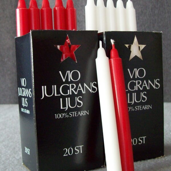 Julgransljus i ask röda