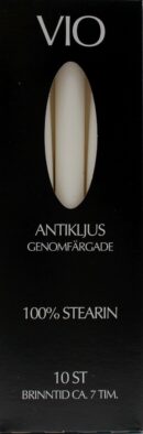 Antikljus 26cm i ask 10-pack vit