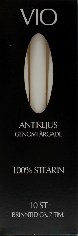 Antikljus 26cm i ask 10-pack vit