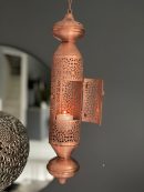 Koppar hängande ljuslykta m. stansat mönster