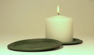 Ljusfat plåt ärggrön 13cm