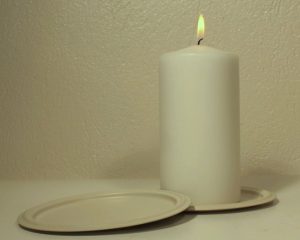 Ljusfat plåt vit 14cm