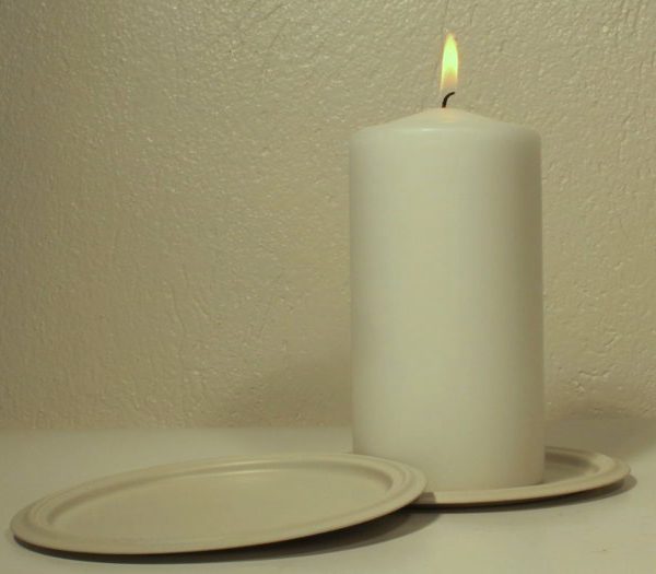 Ljusfat plåt vit 14cm