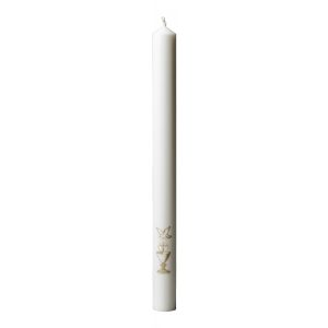 Konfirmationsljus guldmonogram 30x370mm 100% stearin