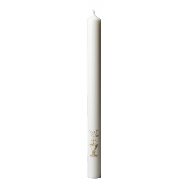 Konfirmationsljus guldmonogram 30x370mm 100% stearin