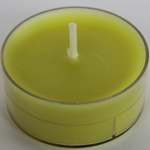 Värmeljus i plastkopp kiwi/limegul
