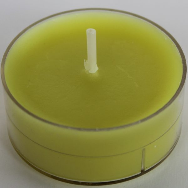 Värmeljus i plastkopp kiwi/limegul