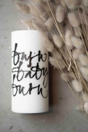 Blockljus stearin " burn baby burn "