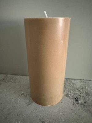 BEIGE Blockljus SVANEN 100% stearin 9,6X20 cm